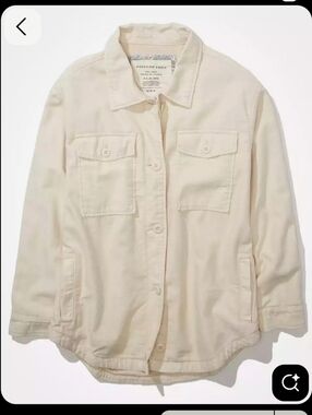 AMERICAN EAGLE Women's Military Shacket Jacket Ivory ** Small ** NEW!!